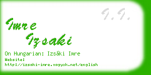 imre izsaki business card