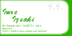 imre izsaki business card